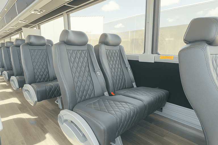 interior of Richland Coach Bus Service charter bus