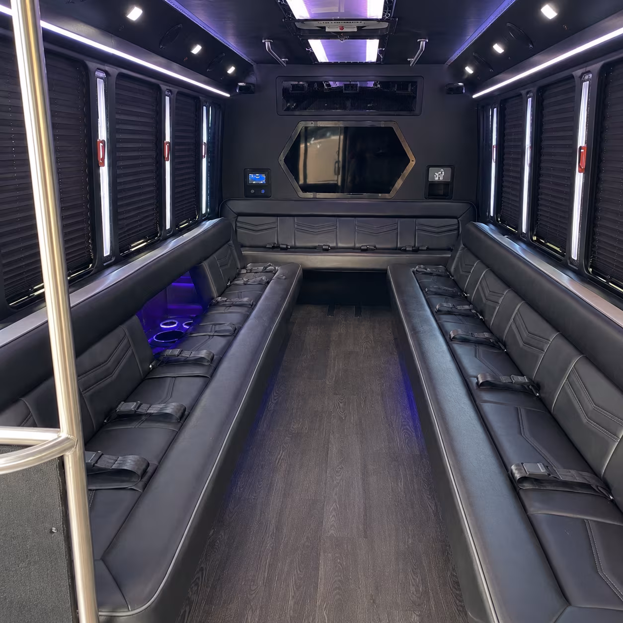 richland 18 passenger party bus interior