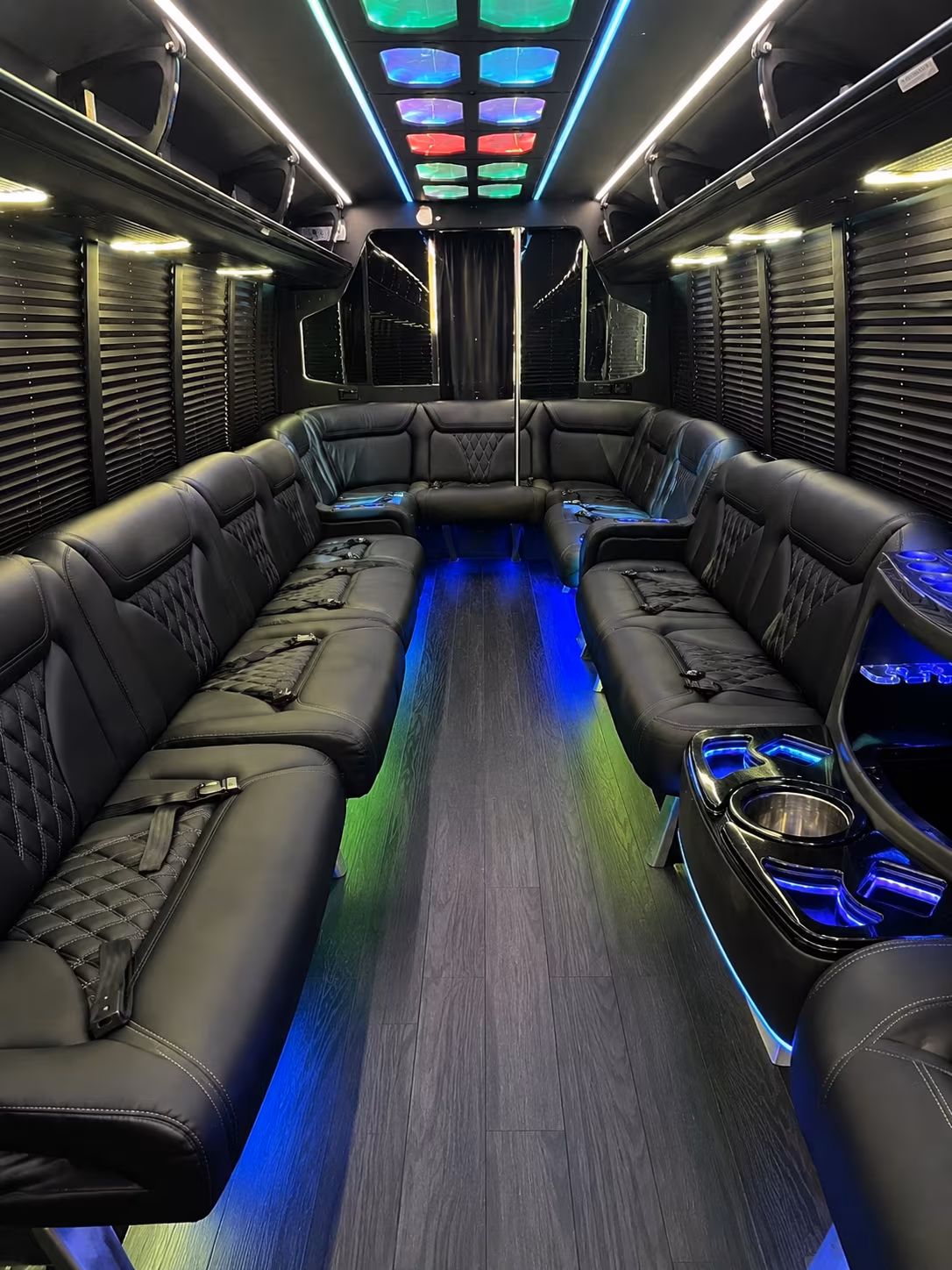 richland 20 passenger party bus interior