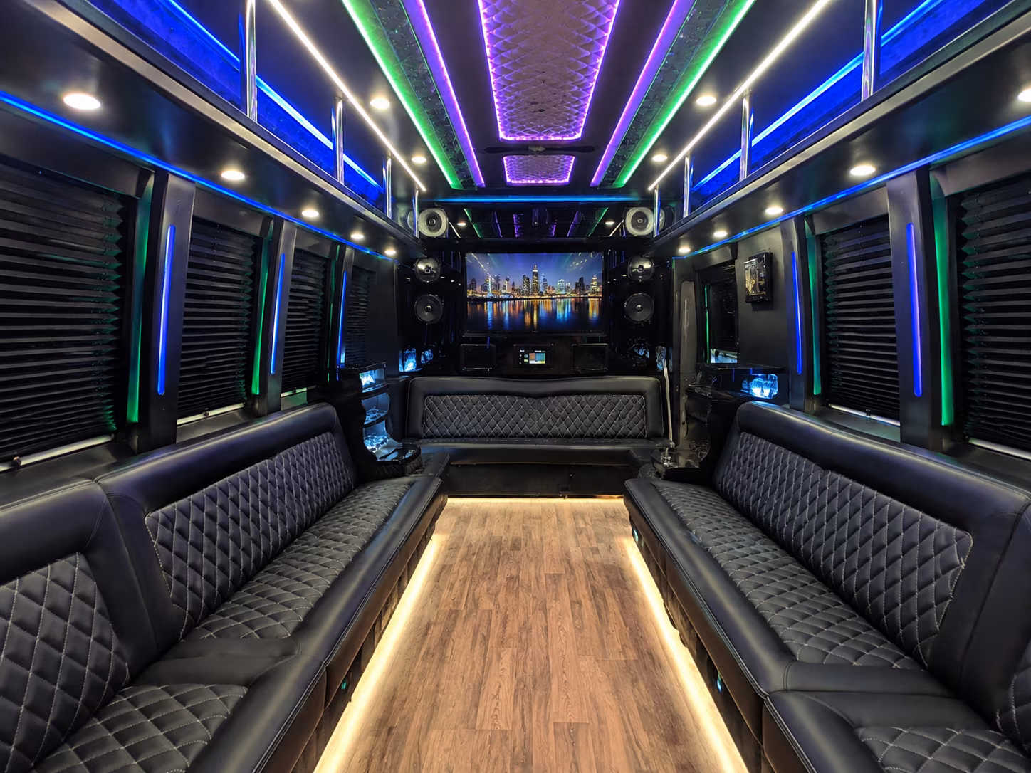 richland 25 passenger party bus interior