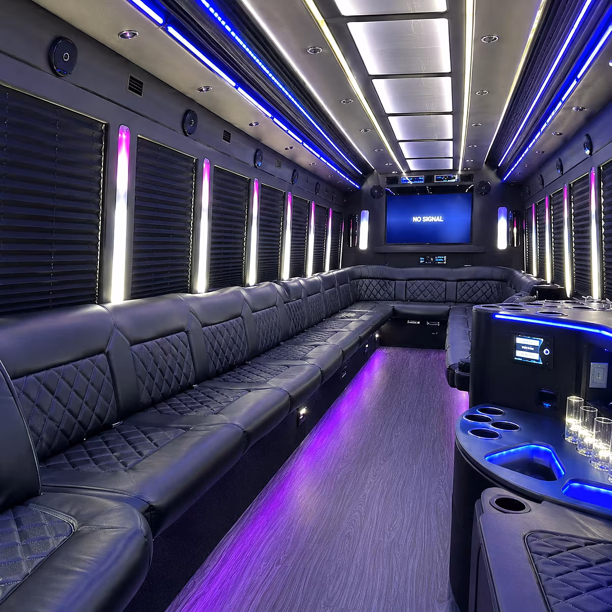 richland 30 passenger party bus inside