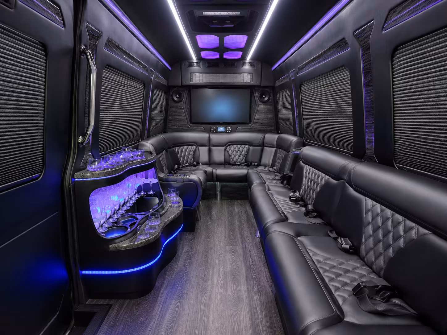 richland 40 passenger party bus interior